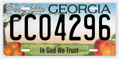 GA license plate CCO4296