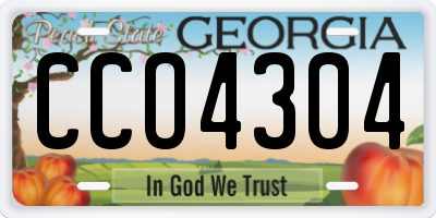 GA license plate CCO4304