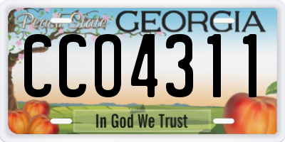 GA license plate CCO4311