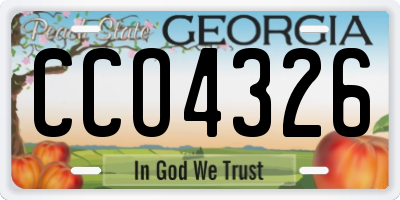 GA license plate CCO4326