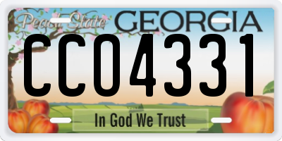 GA license plate CCO4331