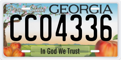 GA license plate CCO4336