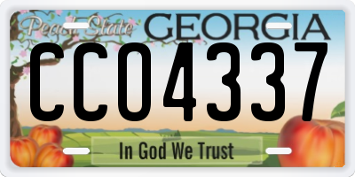 GA license plate CCO4337