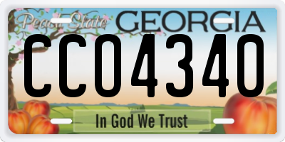 GA license plate CCO4340