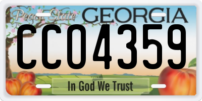 GA license plate CCO4359