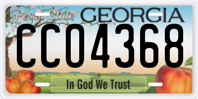 GA license plate CCO4368