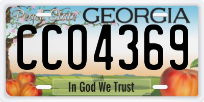 GA license plate CCO4369