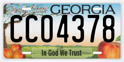 GA license plate CCO4378