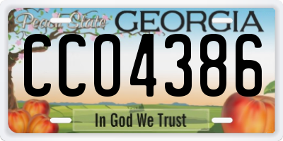 GA license plate CCO4386