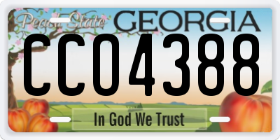 GA license plate CCO4388