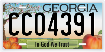 GA license plate CCO4391