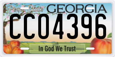 GA license plate CCO4396