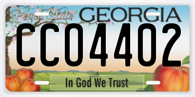 GA license plate CCO4402
