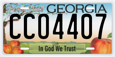 GA license plate CCO4407