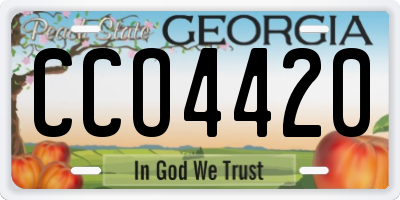 GA license plate CCO4420