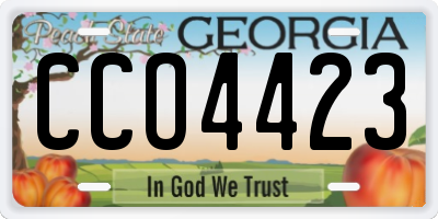 GA license plate CCO4423