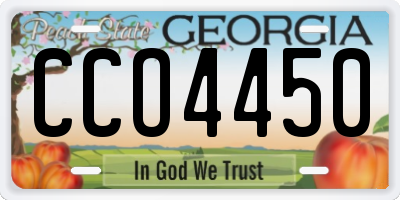 GA license plate CCO4450