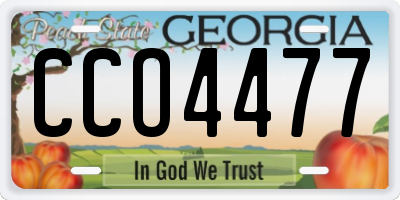 GA license plate CCO4477