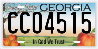 GA license plate CCO4515