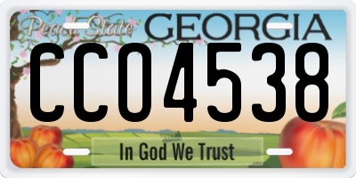GA license plate CCO4538