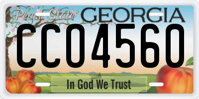 GA license plate CCO4560