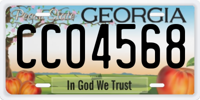 GA license plate CCO4568