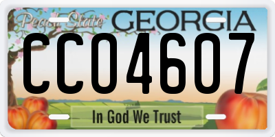GA license plate CCO4607