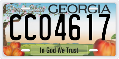 GA license plate CCO4617