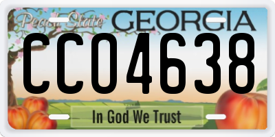 GA license plate CCO4638