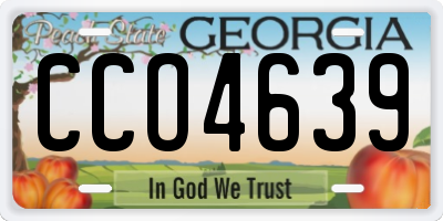GA license plate CCO4639
