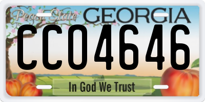 GA license plate CCO4646