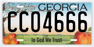 GA license plate CCO4666