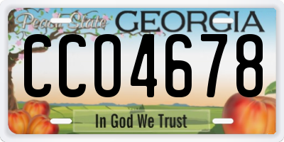 GA license plate CCO4678