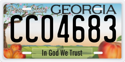 GA license plate CCO4683
