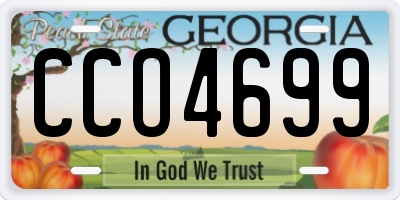 GA license plate CCO4699
