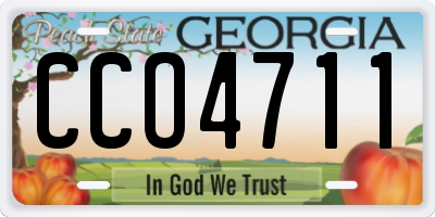 GA license plate CCO4711