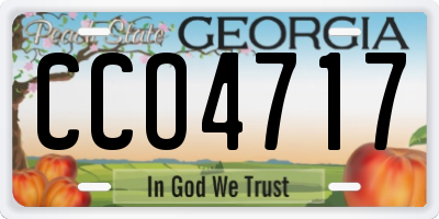 GA license plate CCO4717