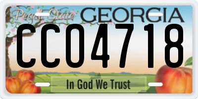 GA license plate CCO4718