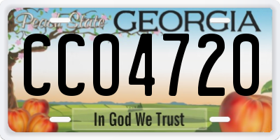 GA license plate CCO4720
