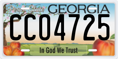 GA license plate CCO4725