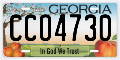 GA license plate CCO4730