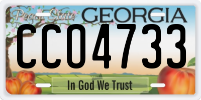 GA license plate CCO4733