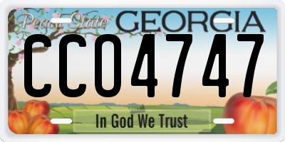 GA license plate CCO4747