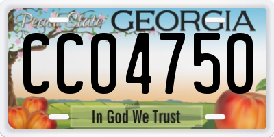 GA license plate CCO4750