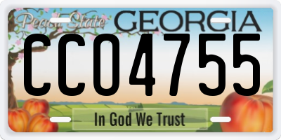 GA license plate CCO4755