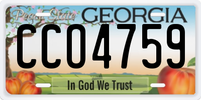 GA license plate CCO4759