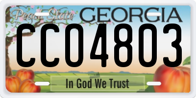 GA license plate CCO4803