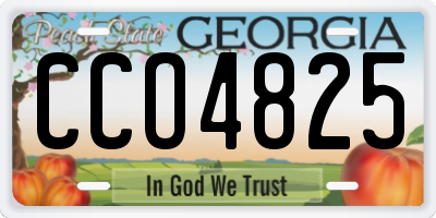 GA license plate CCO4825