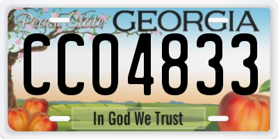 GA license plate CCO4833