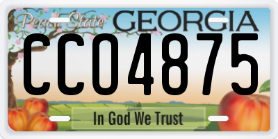 GA license plate CCO4875